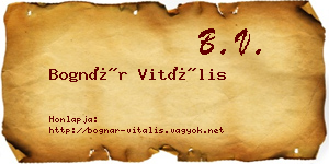 Bognár Vitális névjegykártya